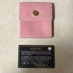 Chanel Bubble Gum Pink Leather compact Wallet with the original COA card,